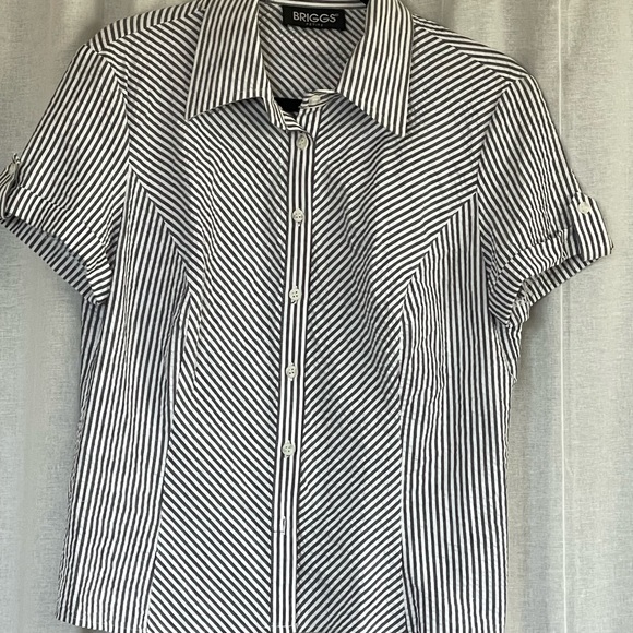 pinstripe button down blouse - Picture 3 of 3